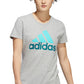 Camiseta Adidas Feminina Badge Of Sport de Algodão Cinza Tamanho P