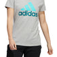 Camiseta Adidas Feminina Badge Of Sport de Algodão Cinza Tamanho P