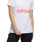 Camiseta feminina de algodão com logotipo Badge Of Sport da Adidas, branca, tamanho XS