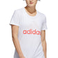 Camiseta feminina de algodão com logotipo Badge Of Sport da Adidas, branca, tamanho GG