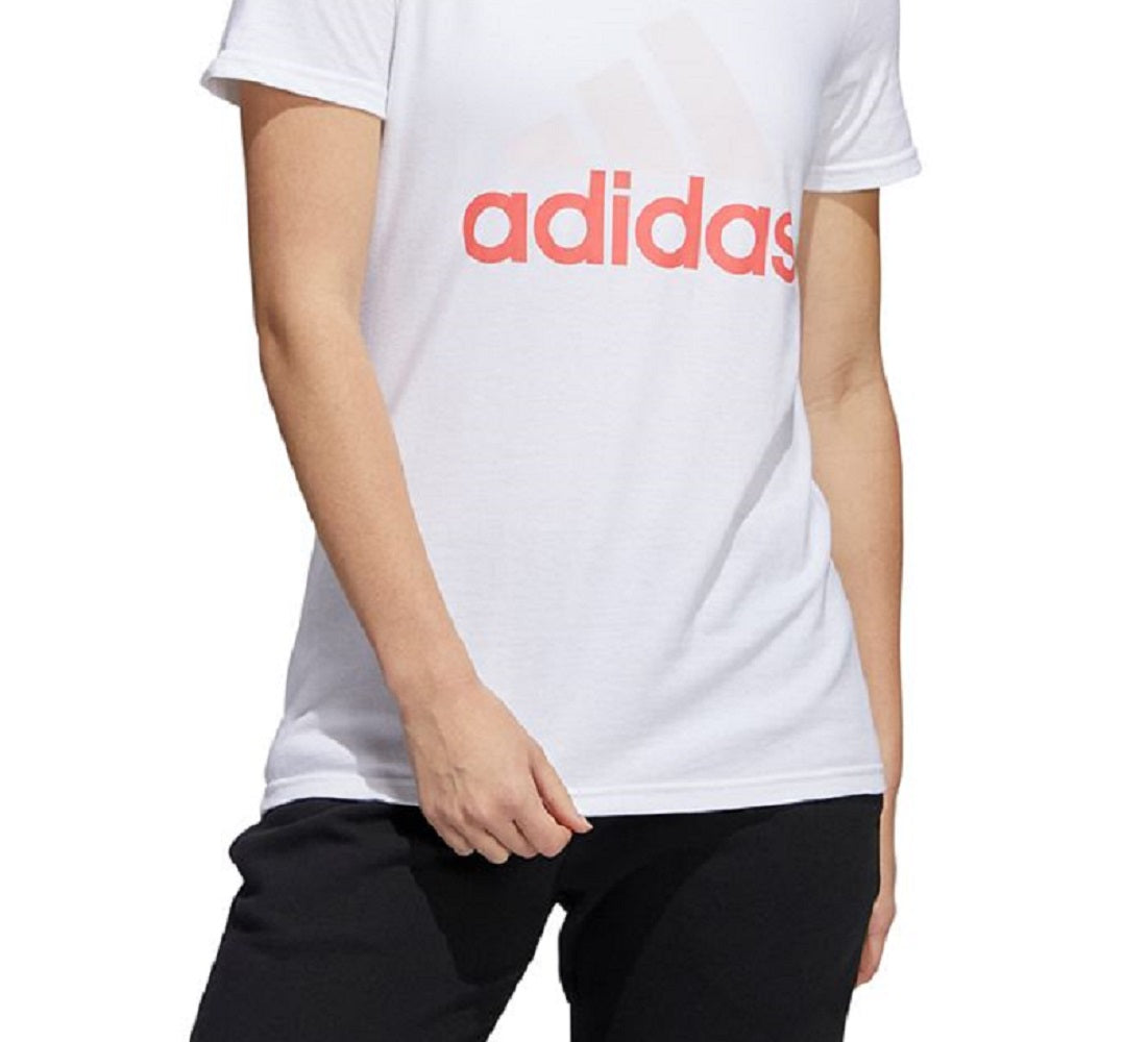 Camiseta feminina de algodão com logotipo Badge Of Sport da Adidas, branca, tamanho GG