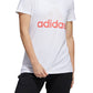 Camiseta feminina de algodão com logotipo Badge Of Sport da Adidas, branca, tamanho grande