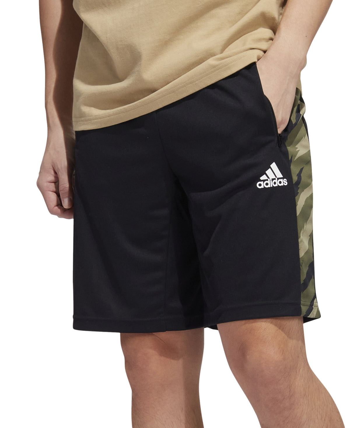 Shorts Adidas Feelstrong Regular Fit Camuflado Performance Masculino Verde Tamanho Médio