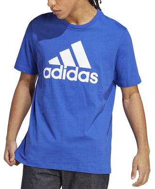 adidas Men's Badge Of Sport Logo T-Shirt Blue Size XX-Large