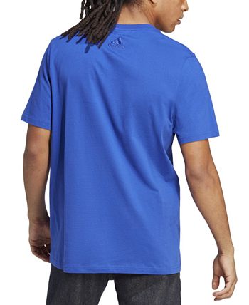 Camiseta Adidas Masculina Badge Of Sport Azul Tamanho Grande