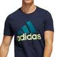 Camiseta Adidas Masculina Badge Of Sport Logo Azul Tamanho X-G