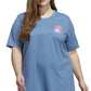 Vestido camiseta com estampa botânica feminina adidas azul tamanho 1X