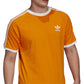 Camiseta de algodão adidas Adicolor 3-Stripes masculina laranja tamanho GG