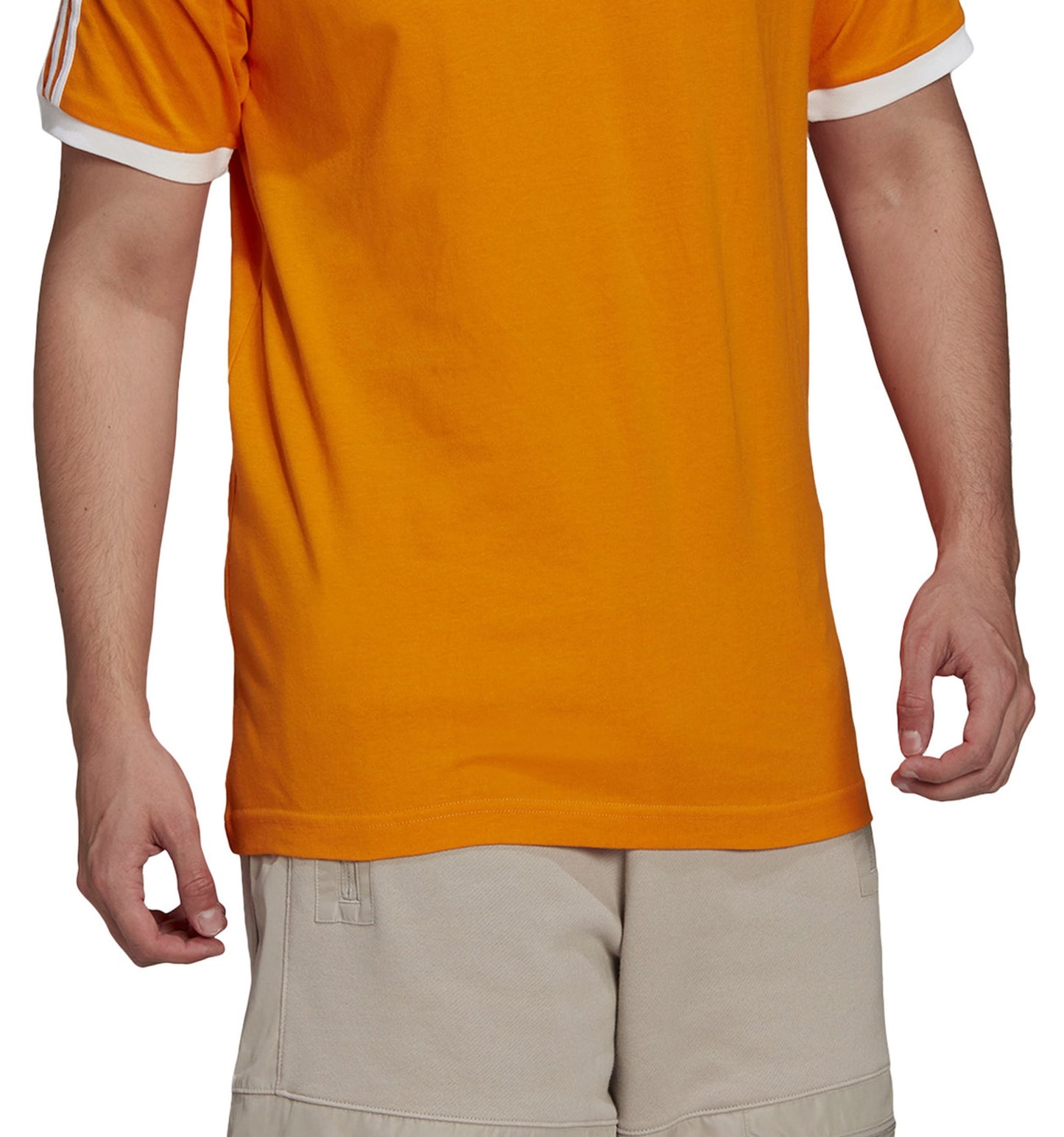Camiseta de algodão adidas Adicolor 3-Stripes masculina laranja tamanho GG