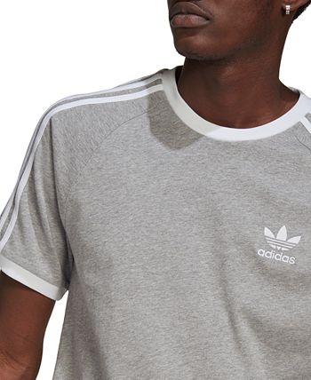 Camiseta de algodão adidas Adicolor 3 Stripes masculina, verde, tamanho M