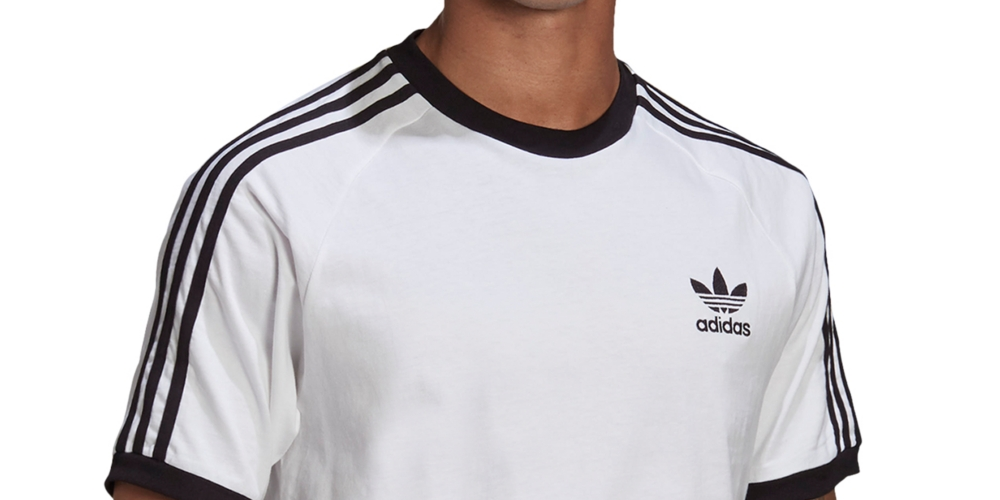 Camiseta de algodão adidas Adicolor 3 Stripes masculina, verde, tamanho M