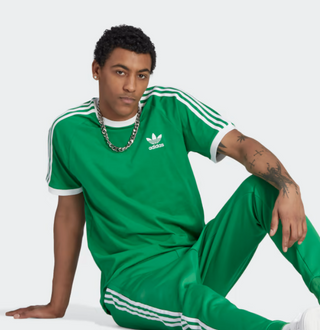 Camiseta Adidas Masculina 3 Listras Algodão Verde Tamanho P