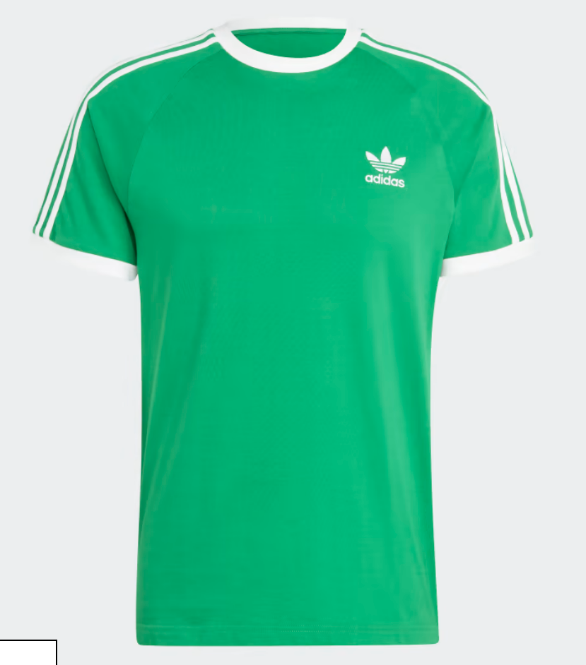 Camiseta Adidas Masculina 3 Listras Algodão Verde Tamanho P