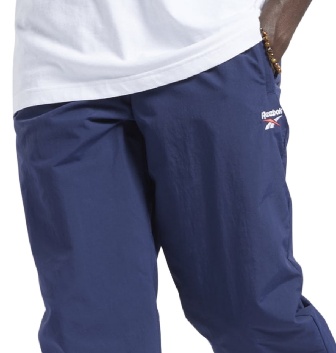 Calça de corrida Reebok Classics com estampa de logotipo vetorial, azul, tamanho médio