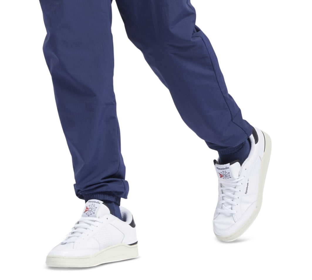 Calça de corrida Reebok Classics com estampa de logotipo vetorial, azul, tamanho médio