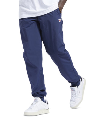 Reebok Men's Classics Vector Logo Print Track Pants Blue Size Medium