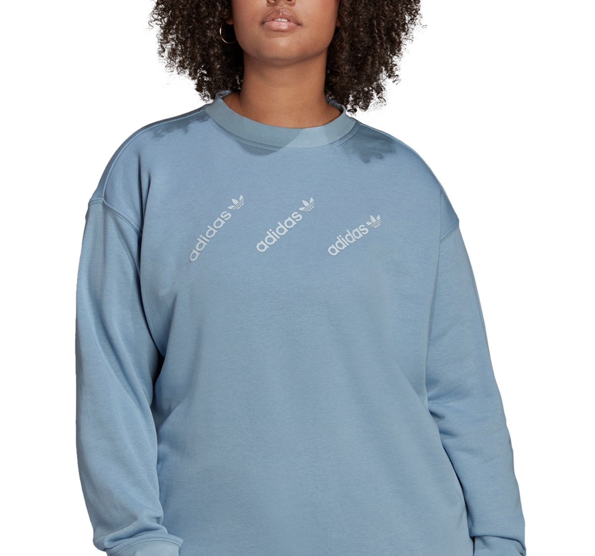 Moletom feminino adidas com gola redonda azul