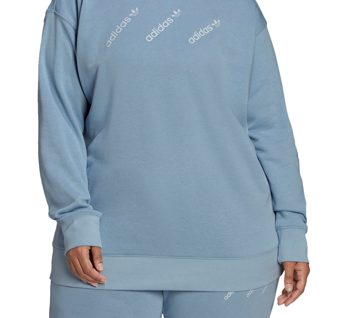 Moletom feminino adidas com gola redonda azul