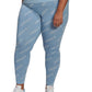 Leggings femininas estampadas adidas, tamanho 2X, azul