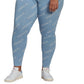 Leggings femininas estampadas adidas, tamanho 2X, azul