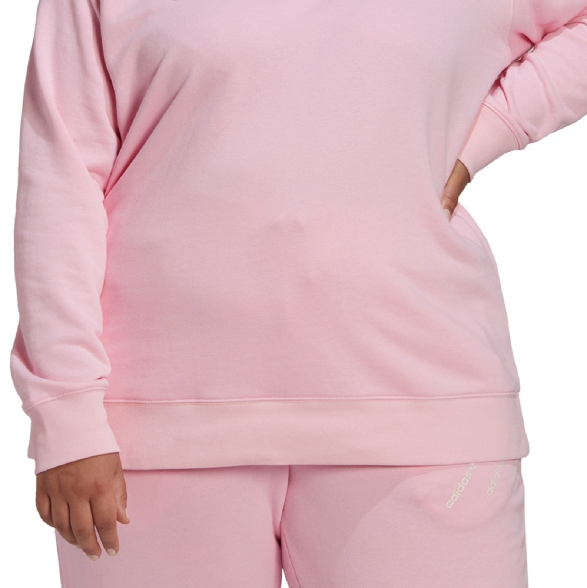 Moletom feminino adidas French Terry com gola redonda rosa tamanho 2X