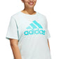 Camiseta Adidas Feminina Cotton Logo Azul Tamanho 4X