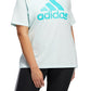 Camiseta Adidas Feminina Cotton Logo Azul Tamanho 4X
