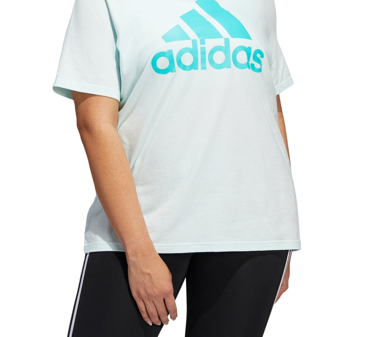 Camiseta Adidas Feminina Cotton Logo Azul Tamanho 4X