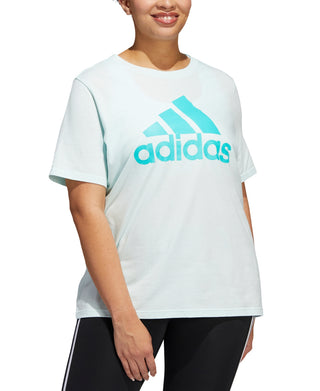Camiseta Adidas Plus Size Feminina com Logo em Algodão, Cor Branca