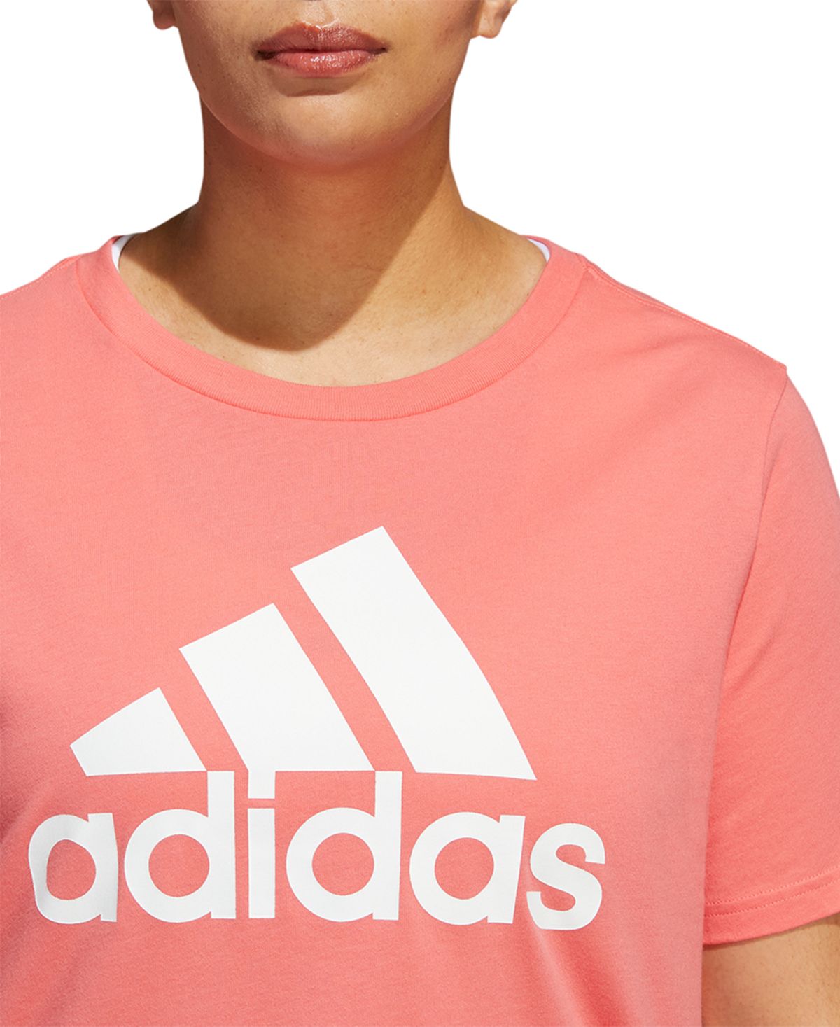Camiseta feminina adidas Cotton Logo Vermelha Tamanho 2X