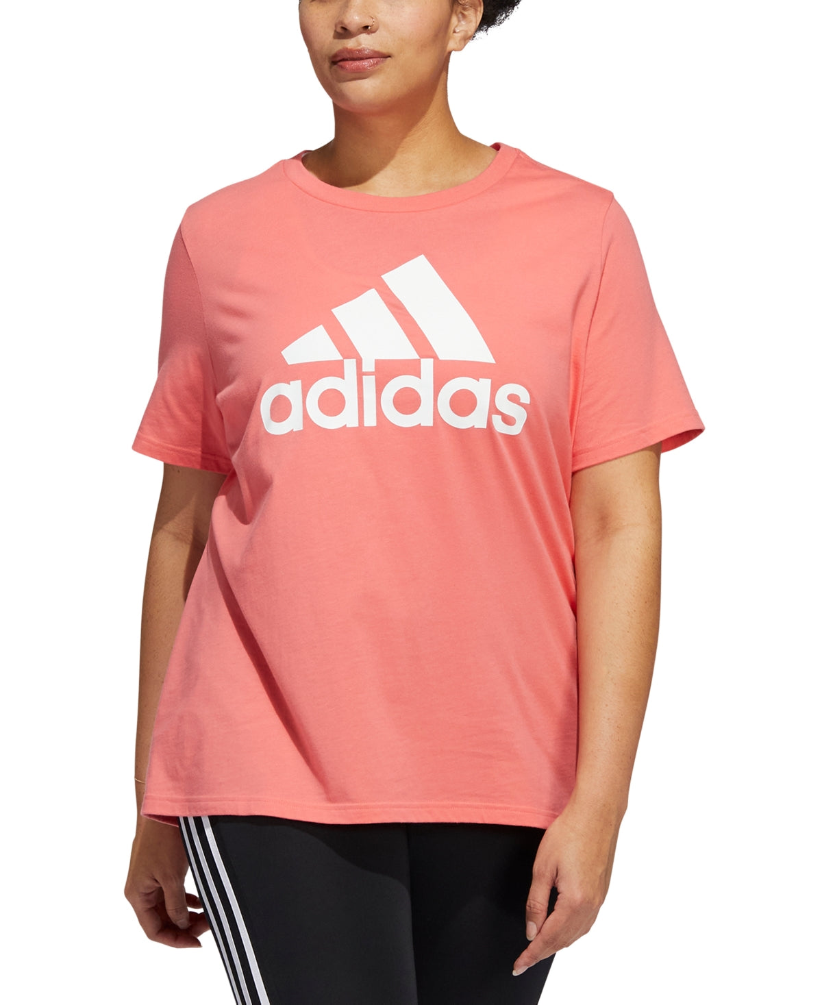 Camiseta feminina adidas Cotton Logo Vermelha Tamanho 2X