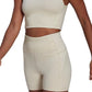 Blusa curta de treino Adidas Hyperglam Recycled Blend feminina, bege, tamanho pequeno