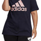 Camiseta Adidas Feminina com Logo Floral Azul