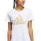 Camiseta Adidas Feminina Metallic Cotton Logo Branca Tamanho P