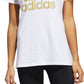 Camiseta Adidas Feminina Metallic Cotton Logo Branca Tamanho Médio