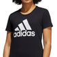 Camiseta Adidas Feminina Metallic Cotton Logo Preta Tamanho Grande