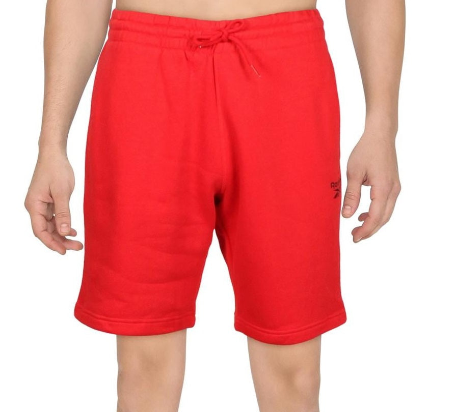 Shorts de moletom com estampa de logotipo Reebok Identity Regular Fit Masculino, vermelho, tamanho médio