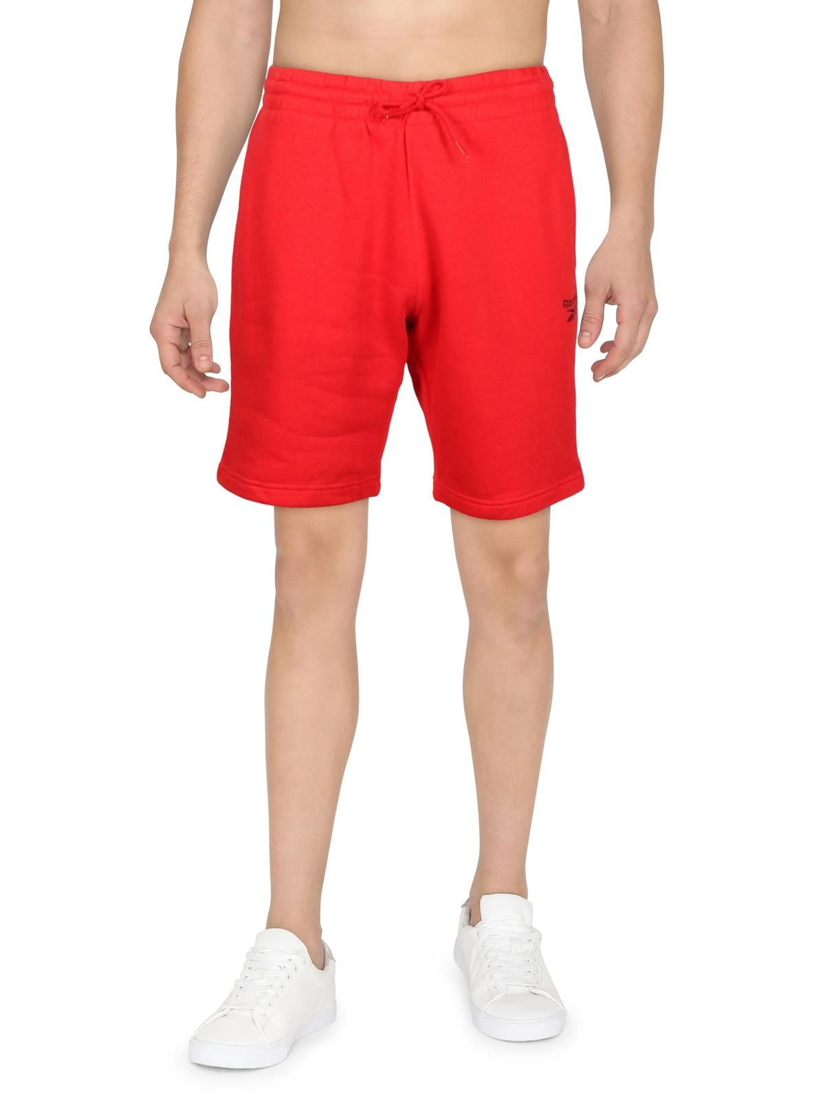 Shorts de moletom com estampa de logotipo Reebok Identity Regular Fit Masculino, vermelho, tamanho médio