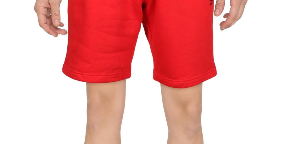 Shorts de moletom com estampa de logotipo Reebok Identity Regular Fit Masculino, vermelho, tamanho médio