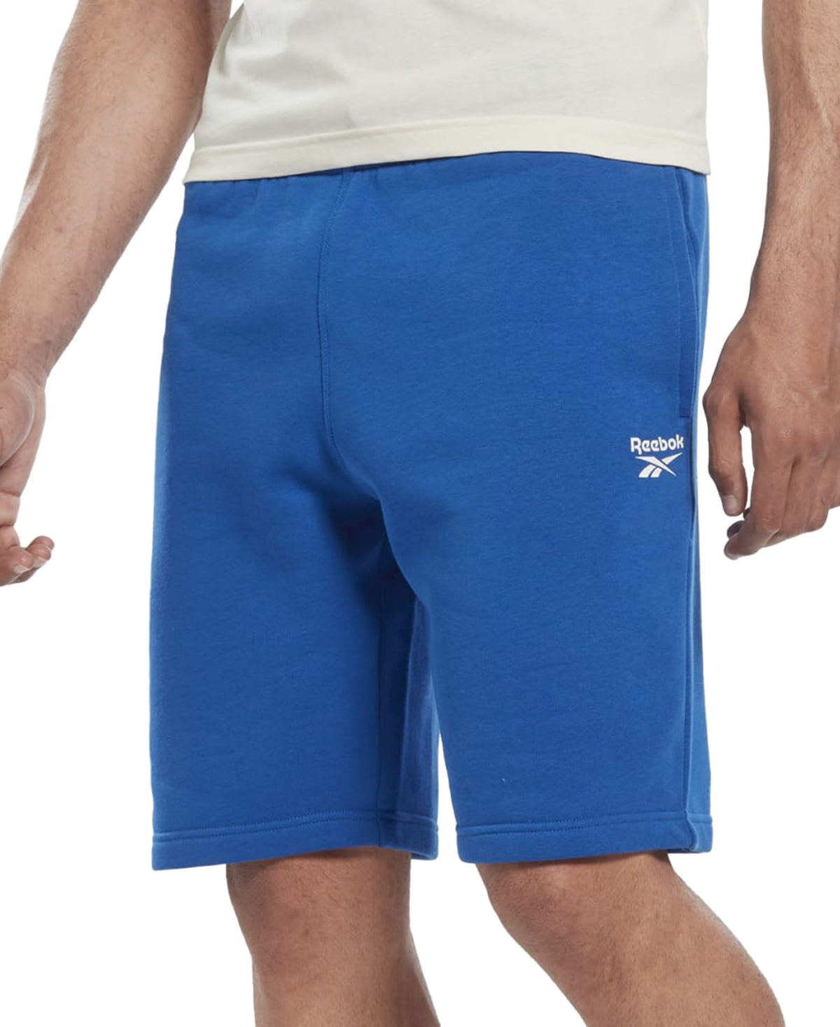Shorts de moletom com estampa de logotipo Reebok Identity Regular Fit Masculino, azul, tamanho grande