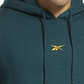 Reebok Moletom com capuz oversized com logotipo escovado masculino, verde, tamanho M