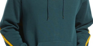 Reebok Moletom com capuz oversized com logotipo escovado masculino, verde, tamanho M