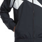 Jaqueta esportiva masculina Reebok Classics Vector Regular-Fit com logo e blocos de cores e zíper, preta, tamanho 2GG