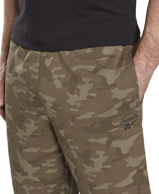 Reebok Men's Allover Camo Print Drawstring Shorts Green Size X-Large