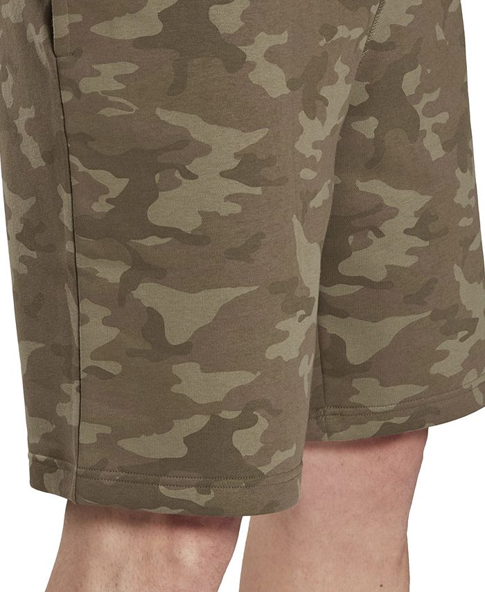 Reebok Masculino Allover Camo Print Cordão Shorts Verde Tamanho X-G