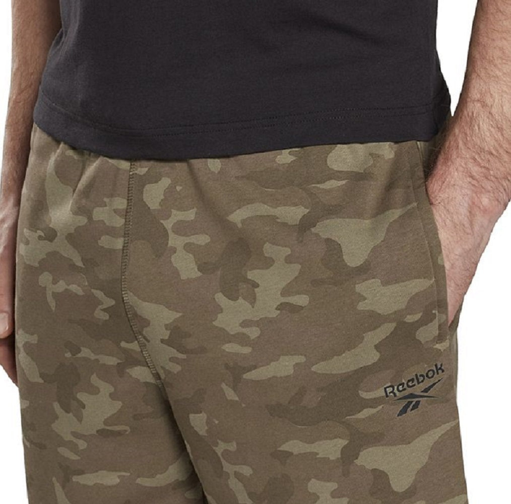 Reebok Masculino Allover Camo Print Cordão Shorts Verde Tamanho X-G