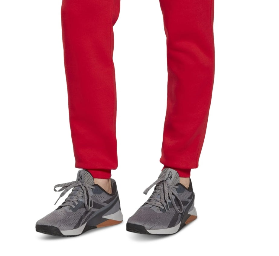 Calça jogger com cordão e logo Reebok Identity Classic Fleece masculina, vermelha, tamanho grande