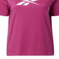 Camiseta feminina Reebok com logotipo rosa, tamanho 4X