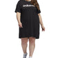 Vestido camiseta com estampa de logo feminino da Adidas, preto, tamanho 2X