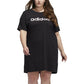 Vestido camiseta com estampa de logo feminino da Adidas, preto, tamanho 2X